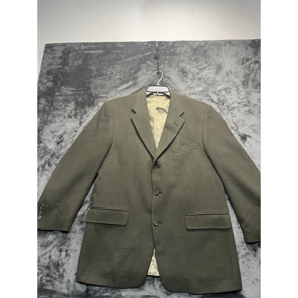 Palm Beach Men's 44R Vintage Soft Wool Sport Coat Olive Brown USA Union Made